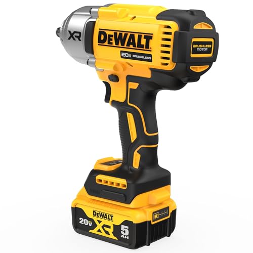 DEWALT 20V MAX Cordless Impact Wrench Kit, 20V MAX, 1/2" Hog Ring With 4-Mode Speed, Includes Battery, Charger and Kit Bag (DCF900P1)