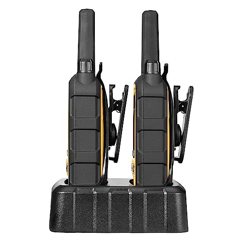DEWALT FRS Walkie Talkies Long Range 2 Way Radio, 2 Watt, Waterproof & Rechargeable, 6 Pack with 6 Headsets, 3DXFRS800-SV1