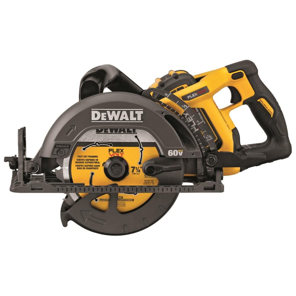 DEWALT FLEXVOLT 60V MAX* Circular Saw Kit, 7-1/4-Inch, Worm Style, 9.0Ah Battery (DCS577X1)