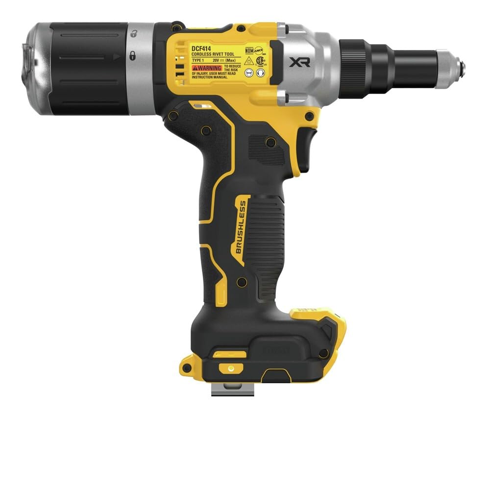 DEWALT 20V MAX XR Cordless Rivet Tool, 1/4", Bare Tool Only (DCF414B)