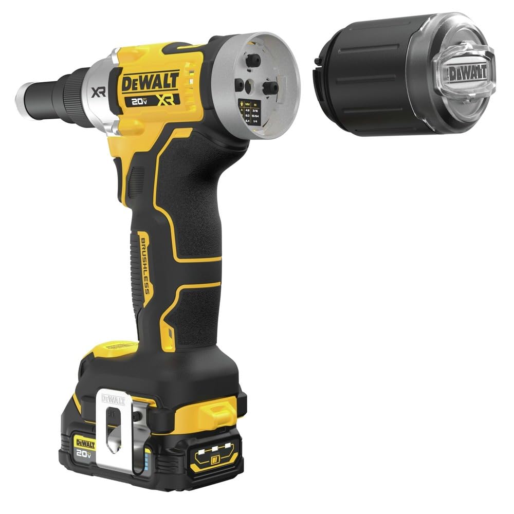 DEWALT 20V MAX XR Cordless Rivet Tool, 1/4", Bare Tool Only (DCF414B)