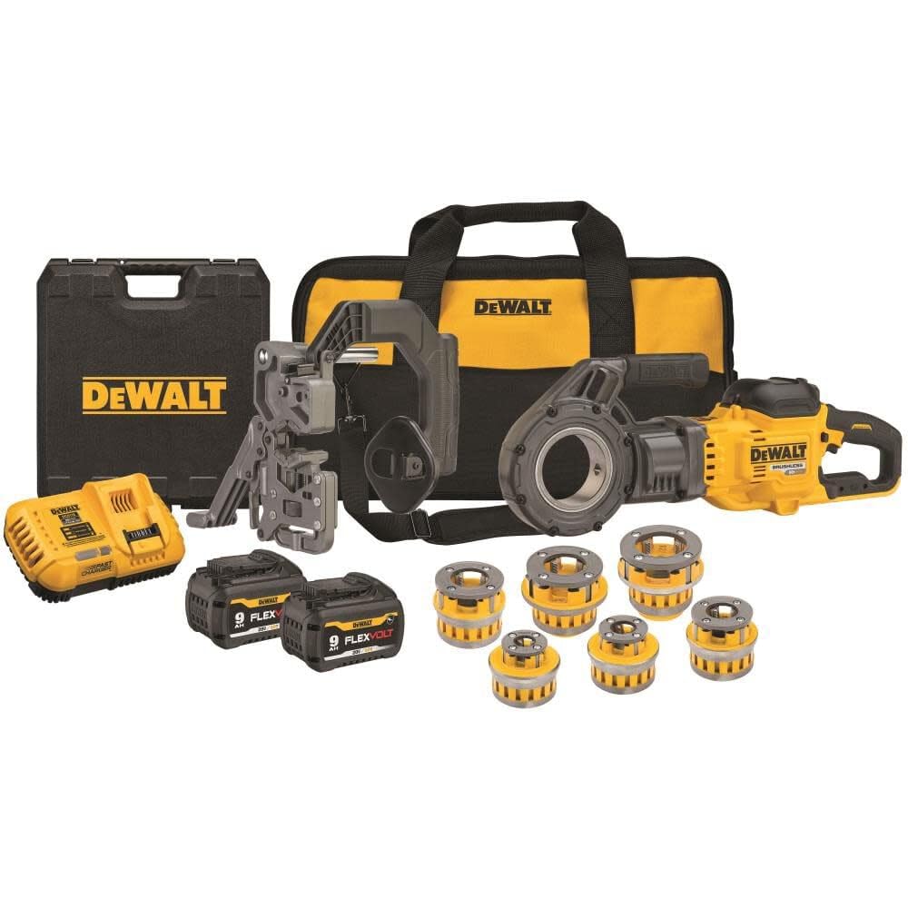 DEWALT FLEXVOLT 60V MAX* Pipe Threader Kit, Die Heads (DCE700X2K)
