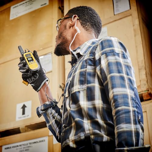 DEWALT FRS Walkie Talkies Long Range 2 Way Radio, 2 Watt, Waterproof & Rechargeable, 6 Pack with 6 Headsets, 3DXFRS800-SV1