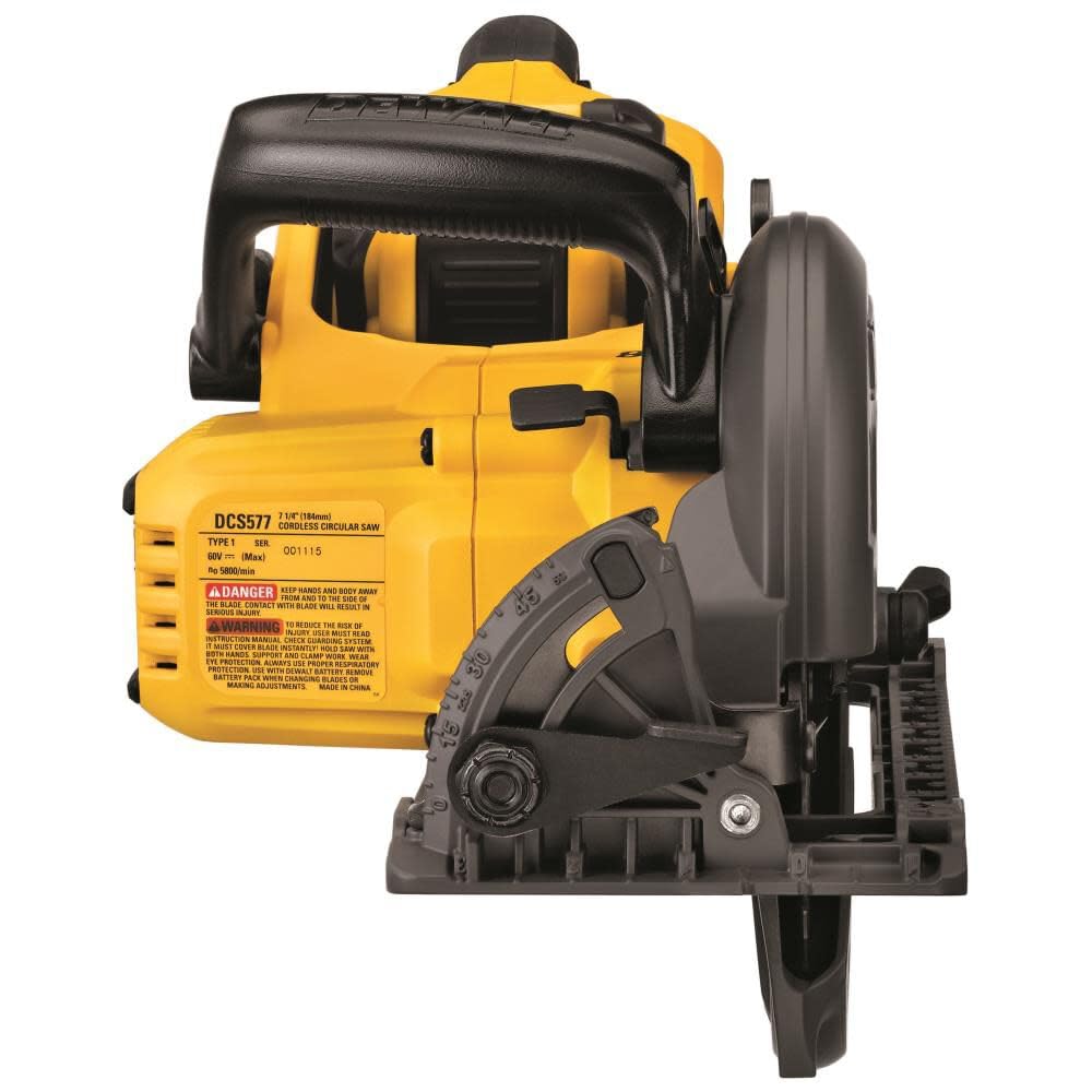 DEWALT FLEXVOLT 60V MAX* Circular Saw Kit, 7-1/4-Inch, Worm Style, 9.0Ah Battery (DCS577X1)