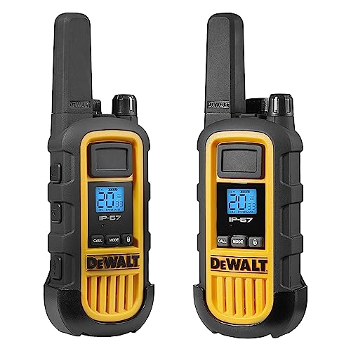 DEWALT FRS Walkie Talkies Long Range 2 Way Radio, 2 Watt, Waterproof & Rechargeable, 6 Pack with 6 Headsets, 3DXFRS800-SV1