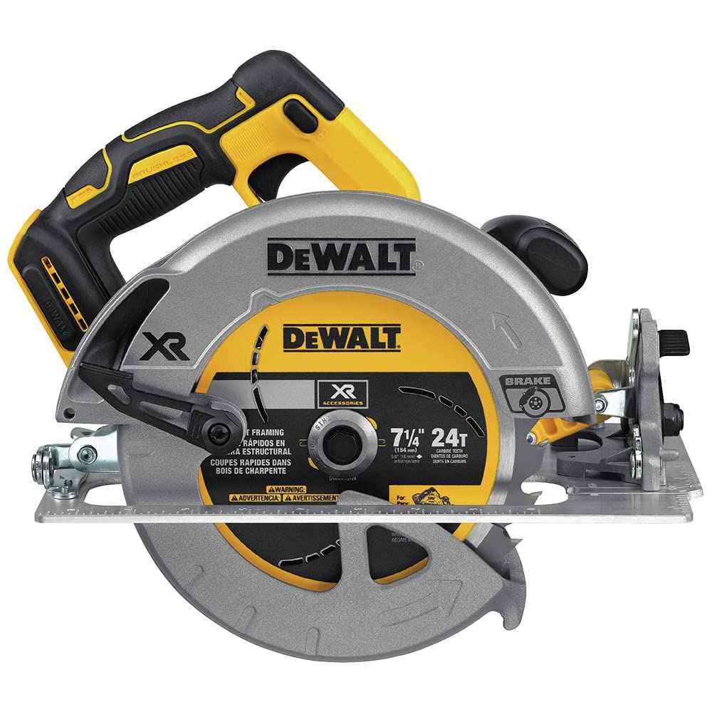 DEWALT 20V MAX Circular Saw Cordless with Brake, 7-1/4 Inch, Tool Only (DCS570B)