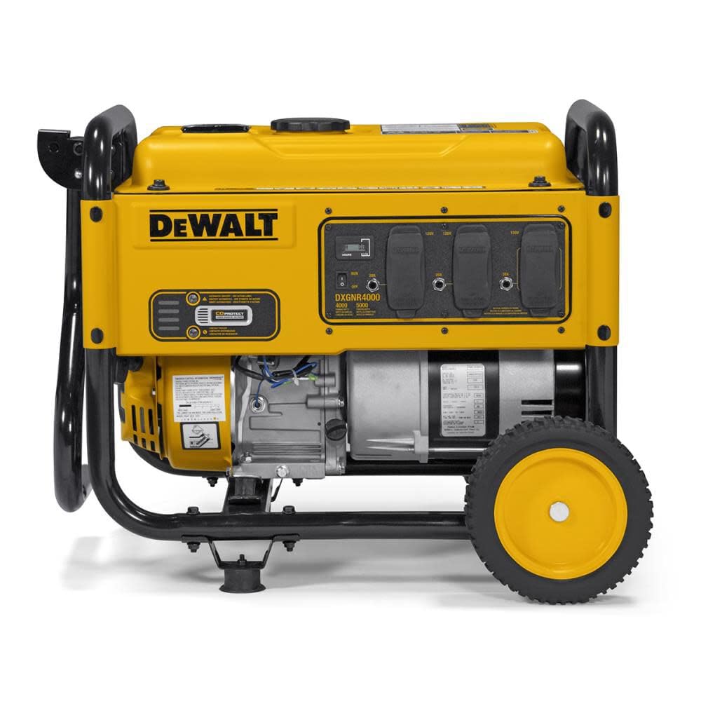 DeWalt 4,000-Watt Portable Gas Generator - 223cc Engine - Idle Control - Heavy Duty Frame - Long Runtime - Emergency Power or Jobsite Ready - CO Protect - Durable Wheels