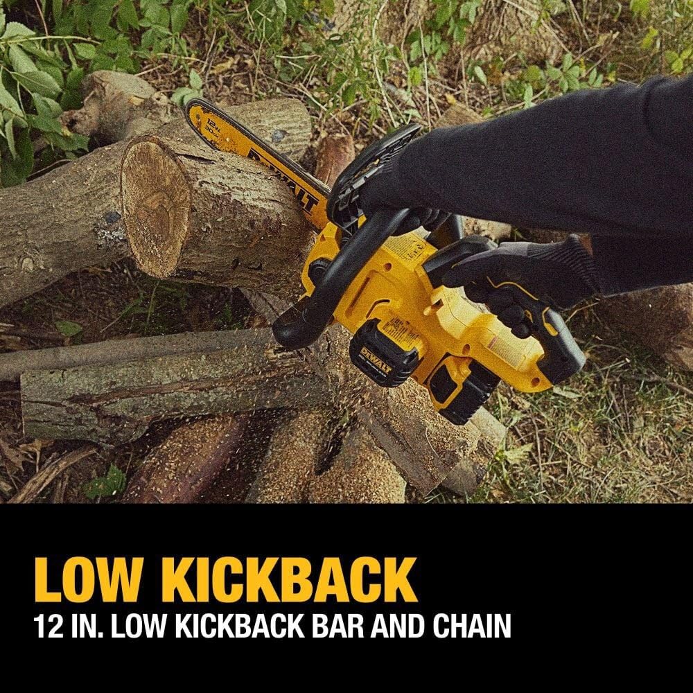 DEWALT 20V MAX 12" Cordless Chainsaw Kit with Battery and Charger Included (DCCS621P1)