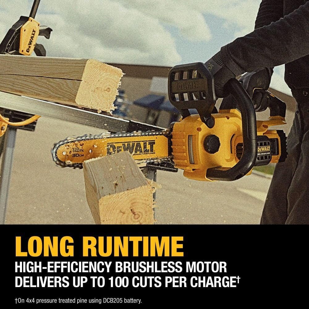 DEWALT 20V MAX 12" Cordless Chainsaw Kit with Battery and Charger Included (DCCS621P1)