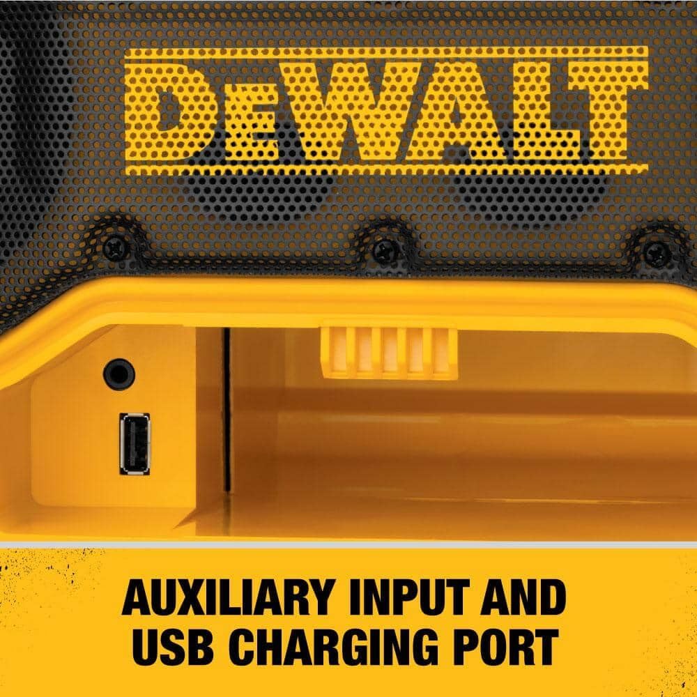 DEWALT 20V MAX Bluetooth Radio, 100 ft Range, Portable for Jobsites (DCR025)