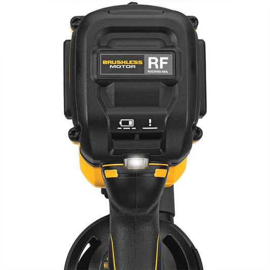 DeWalt 20V MAX Brushless 15 Degree Cordless Coil Battery Powered Roofing Nailer with Tool-Free Nail Tray (Yellow and Black)